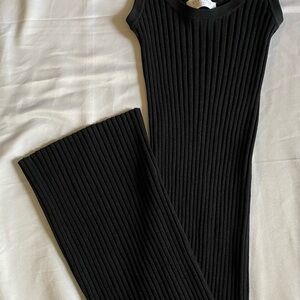 Everlane Black Ribbed 70% Viscose 28% Nylon Size XS Tube Dress